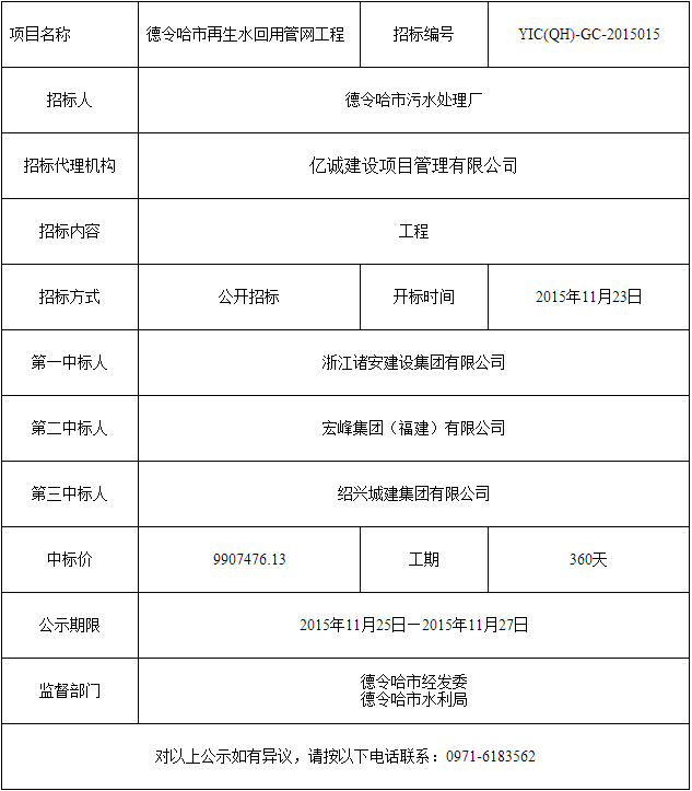中標公告 中標公告