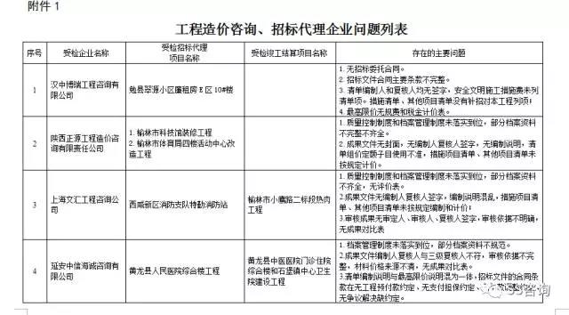 工程造價咨詢、招標代理企業問題列表 工程造價咨詢、招標代理企業問題列表