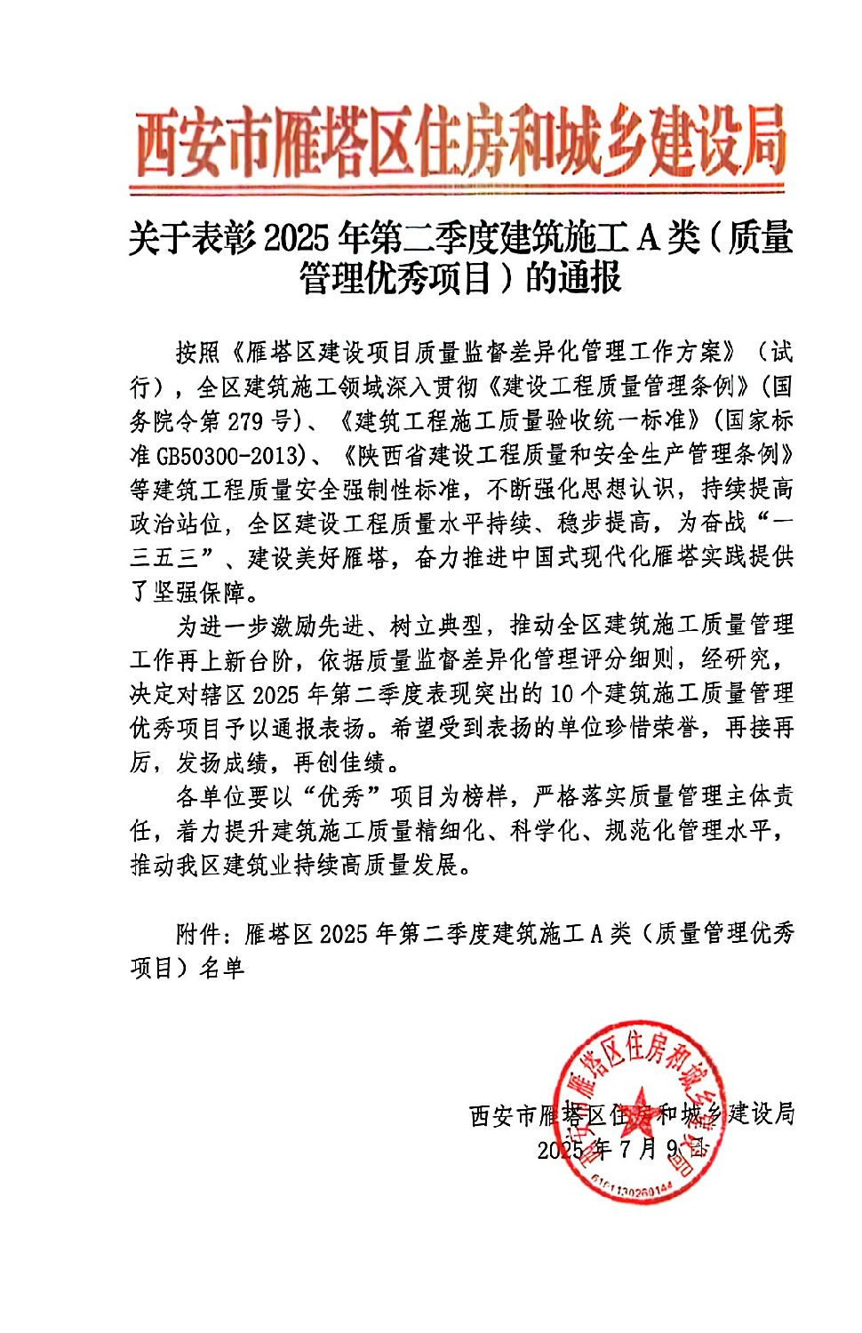 2025年第二季度建筑施工A類(質量管理優秀項目) 2025年第二季度建筑施工A類(質量管理優秀項目)